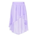 thumbnail image 1 of RUNQHUI Kids Girls Ballet Dance Performance Irregular Hem Chiffon Solid Color Skirt Lavender 16, 1 of 7
