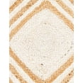 thumbnail image 4 of Indian Handmade Braided Natural Jute with White Box Rectangular Design Area Rug 2 x 2 Feet Square (61 cm x 61 cm), Floor Decor Rugs/Carpet, 4 of 5