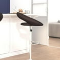 thumbnail image 2 of Contemporary Brown Vinyl Rounded Orbit-Style Back Adjustable Height Barstool with Chrome Base, 2 of 9