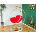 thumbnail image 2 of SK CHUMRA Gold Bubble Chair Acrylic Swing with Stand, Cushion, Gold finish, 2 of 4