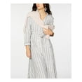 thumbnail image 3 of I.N.C Womens Striped Shirt Dress, White, 8, 3 of 4