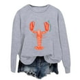 thumbnail image 4 of Women's Casual Long Sleeve Sweatshirts Lobster Printed Crew Neck Pullover Comfy Tops Fall Fashion Outfits Winter Clothes 2025, 4 of 4