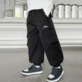 thumbnail image 5 of Dezsed Boys Cargo Joggers Pants Elastic Waist Casual Jogging Trousers Lightweight Baggy Sweatpants for Kids 12 Years Black, 5 of 6