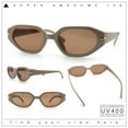 thumbnail image 2 of Womens Elegant Mod Geometric Oval Rectangle Plastic Fashion Sunglasses Beige - Brown, 2 of 8