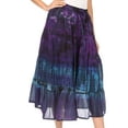 thumbnail image 3 of Sakkas Antonia Women's Skirt Tie Dye Boho Elastic Waist Adjustable Embroidery - Teal - One Size, 3 of 5