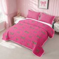 thumbnail image 3 of Erosebridal Leopard Bow Print Twin Quilt Set for Girls, Cheetah Animal Spots Girly Twin Coverlet Set, 2 Pieces 1 Bedspread and 1 Pillowcase, 3 of 7
