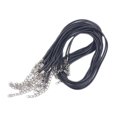thumbnail image 1 of 100pcs Black Wax Leather Cord Necklace Rope Chain Clasp String Thread Cable Jewelry Making Accessories, 1 of 5