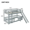 thumbnail image 6 of DreamBuck Bunk Bed Twin over Twin with Slide, Wood Twin Bunk Bed with Removable Safety Fences and Ladder, Junior Bunk Bed for Teens, Low Bunk Bed for Bedroom, Noise-Free, Gray, 6 of 8