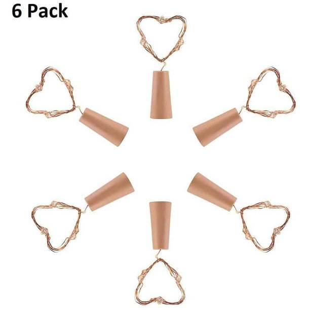 Lámpara de botella de vino, lámpara de hadas, lámpara de alambre de cobre, lámpara de corcho, cadena, decoración DIY, Navidad, 6 piezas, 1 metro, 10 lámparas, blanco cálido
