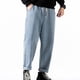 thumbnail image 3 of Pantalones largos para hombre, de color liso, con bolsillo y cordón, informales, juveniles, versátiles, deportivos, de gran tamaño., 3 of 8