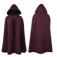 thumbnail image 2 of Hariumiu Woolen Cloak Coat Women Winter Cape Hooded Loose Mid Length Thick Warm Solid Color Keep Warm Wide Open Outdoor Cloak Shawl Women Hooded Cape, 2 of 8
