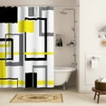 thumbnail image 4 of LFEEY Modern Geometric Shower Curtain, Yellow Waterproof Shower Curtain, Minimalist Abstract Shower Curtain Waterproof with Hooks, 72x84 inch, 4 of 5