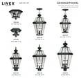 thumbnail image 4 of Livex Lighting Georgetown 3 Light Black Outdoor Lantern, 4 of 9