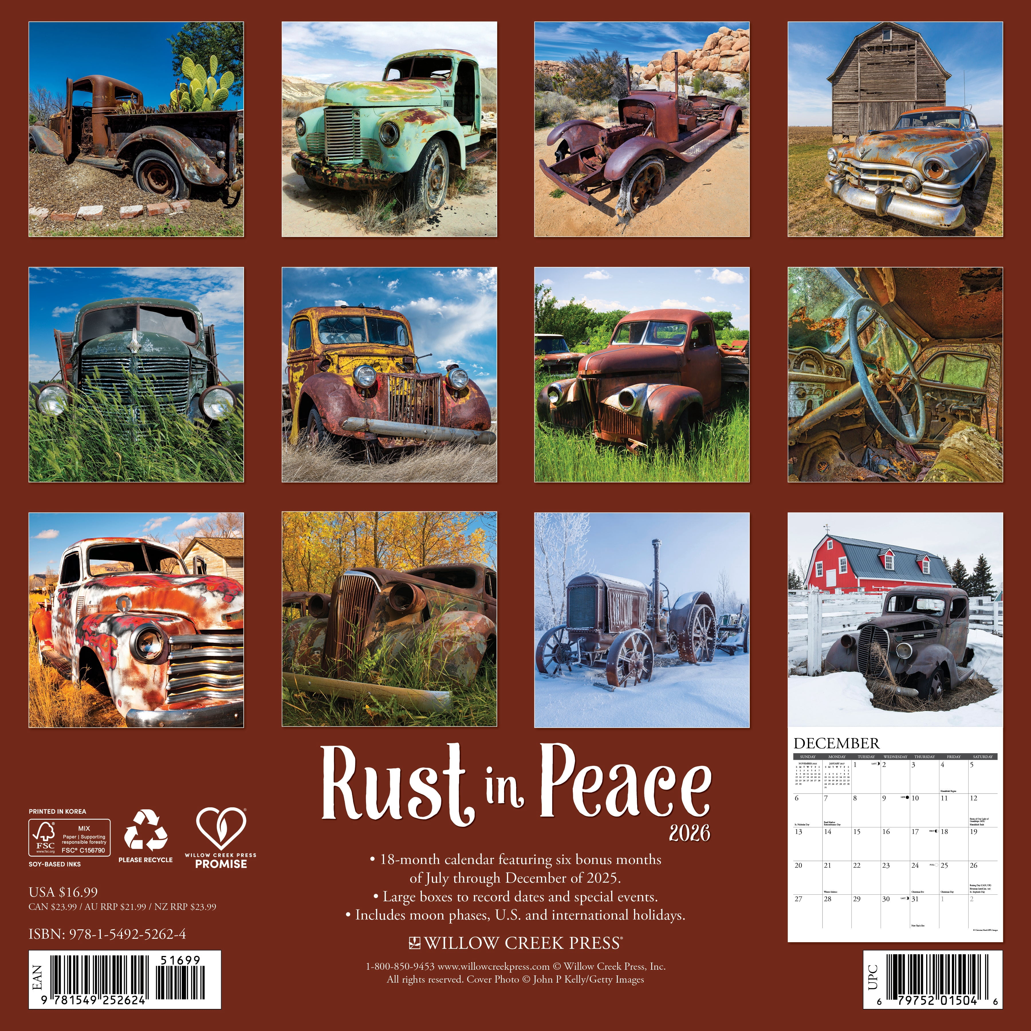 Rust in Peace 2026 Wall Calendar