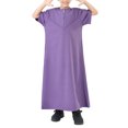 thumbnail image 1 of Boys' Lightweight Muslim Robe - Breathable Arab Middle Eastern Thobe with Pockets, Zip-Up Loungewear for Summer, 1 of 9