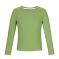 thumbnail image 5 of Faraee Toddler Girls Ribbed Long Sleeve Shirts 5t 6t 7t Stretchy Crew Neck Basic Tee Tops Kids Solid Color Soft Slim Fit Casual Blouse, 5 of 5