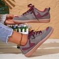 thumbnail image 5 of Women's Fashion Sneakers Casual Tennis Shoes with Flat Platform Comfort Walking Shoes Classic Retro Gum Sole Walking Trendy Footwear(Grey,7), 5 of 8