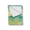 thumbnail image 2 of Beach Soft Flannel Fleece Throw Blanket, View of the Sea in Grunge and Retro Style Horizon Cloudy Sky Summer, Cozy Plush for Indoor and Outdoor Use, 60" x 80", Earth Yellow Turquoise, by Ambesonne, 2 of 6