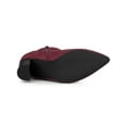thumbnail image 5 of BLISSFUL STEP Women's Block Heel Boots Pointed Toe Buckle Decor Ankle Booties Burgundy 6, 5 of 7