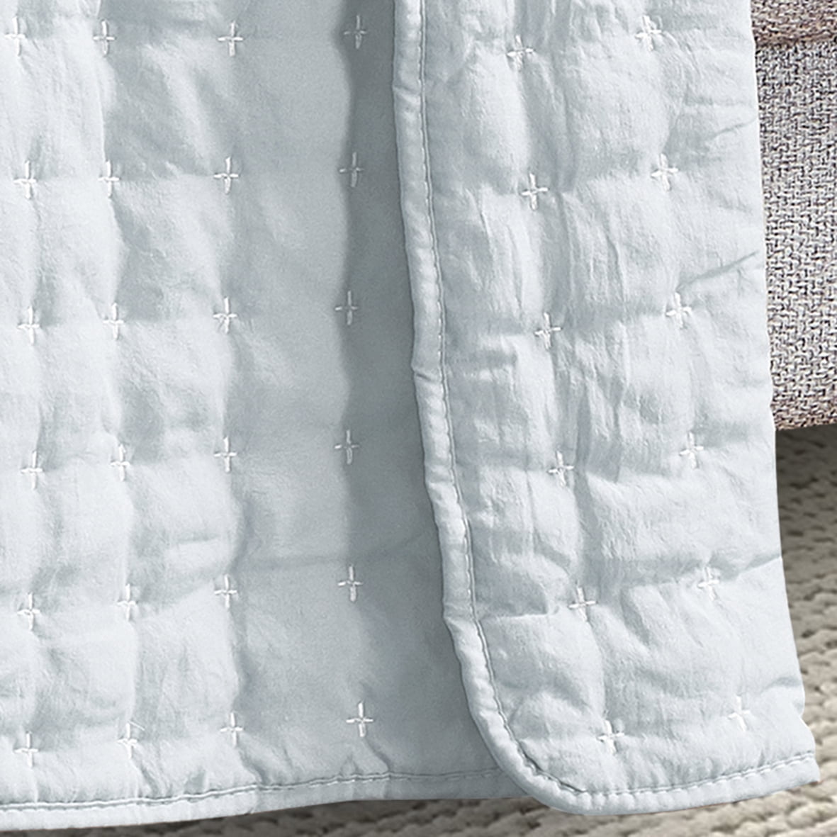 Harper Lane Ruse Cross Stitch Throw Grey