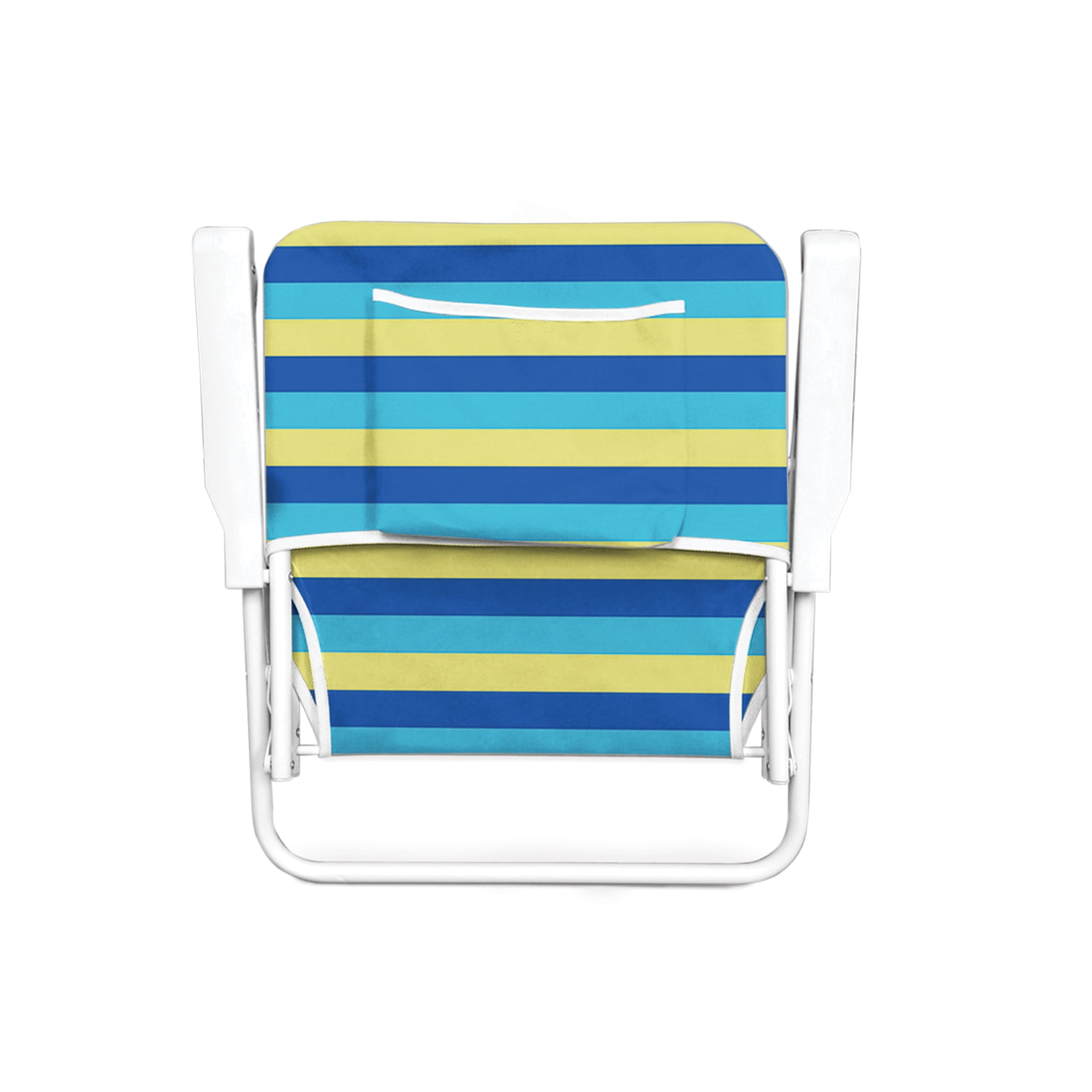 (2 pack) Caribbean Joe Folding Beach Chair - Blue Yellow Stripes
