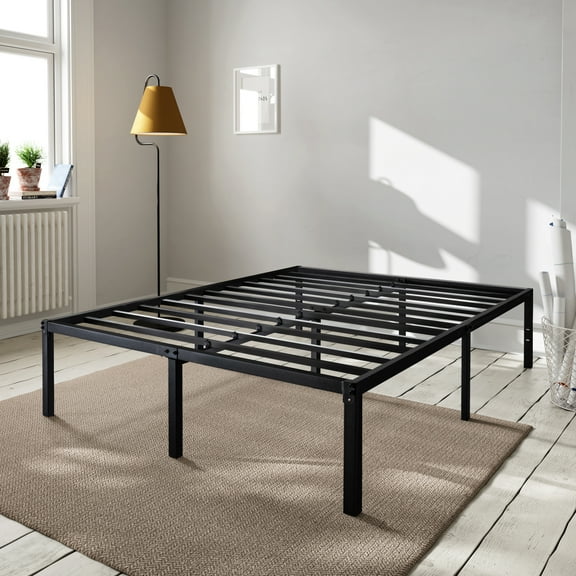 Amolife Heavy Duty Queen Size Metal Platform Bed Frame with 16.5'' Large Under Bed Storage Space, Black