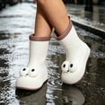 thumbnail image 4 of Womens and Girls 3D Cartoon Big Eyes Mid Calf Rain Boots Non Slip Waterproof PVC Wellies for Park Gardening Rainy Outdoor White 26, 4 of 9