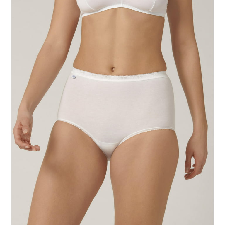 Sloggi Womens Zero Feel High Waisted Seamfree Cotton Underwear or Panties  Basic Maxi Briefs (White, L, 3 Pack) 