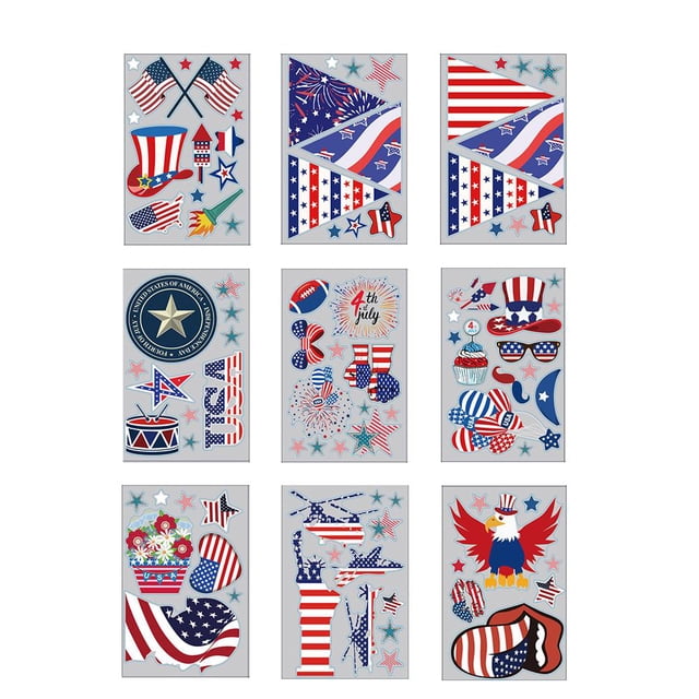 Pegatinas Para Decoración De Ventanas Del Día De La Independencia, Adhesivos Reutilizables Y Extraíbles Para Decoración De Ventanas De Coche Y Oficina En Casa 94 Uds. Speravity HA035065-00