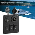 thumbnail image 5 of Marine Green Ligh SwitchCar Marine 3+2combination LED Carcharger Car Switch Panel Effortless Installation, 5 of 5