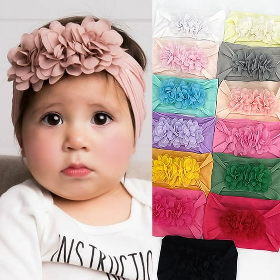 Yoyauz Baby Flower Headband, Chiffon Baby Girl Headband Soft Headband Baby Girl Accessories for Newborns
