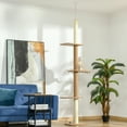 thumbnail image 2 of Floor-to-Ceiling Cat Tree Climbing Tower with Sisal-Covered Scratching Posts Natural Cat Tree Activity Center for Kittens Tower Furniture, Light brown, 2 of 6