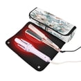thumbnail image 3 of Hair Tool Organizer Bag with Heat Resistant Mat Removable Travel Storage Case for Hot Air Brushes Curling Irons Snowman with Flowers Bird, 3 of 8