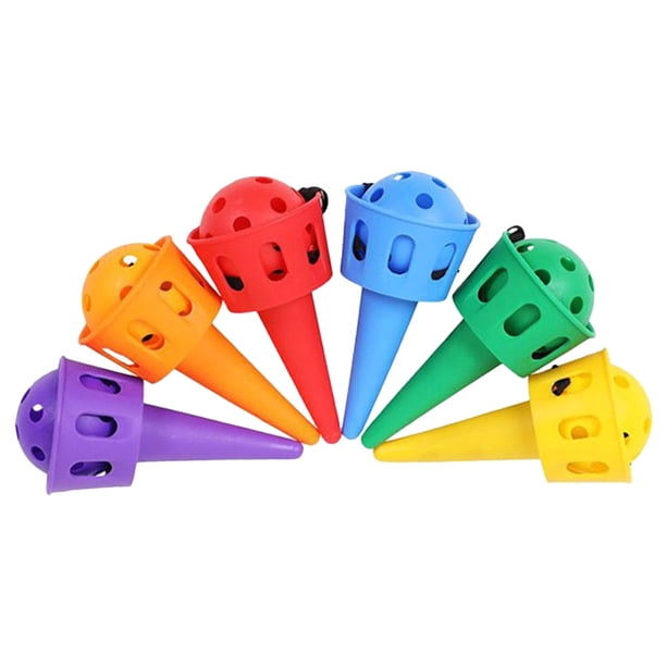 Juego de 6 pelotas para lanzar y atrapar, ideal para niños, con coordinación ojo-mano, con cuerda, para fiestas al aire libre, en el jardín, en el césped y en el camping