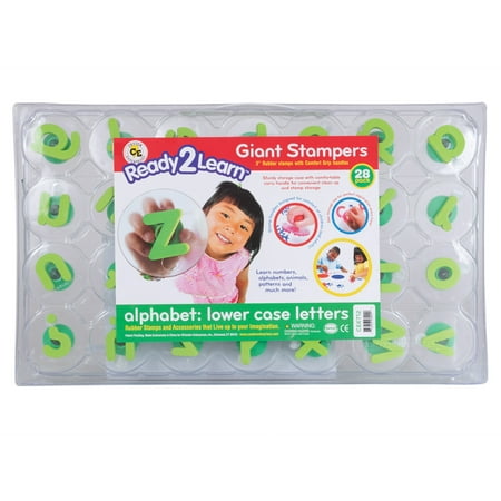 Center Enterprises Ready2Learn Alphabet Letters Giant Stamps, Lowercase, 3", Green, Pack Of 28