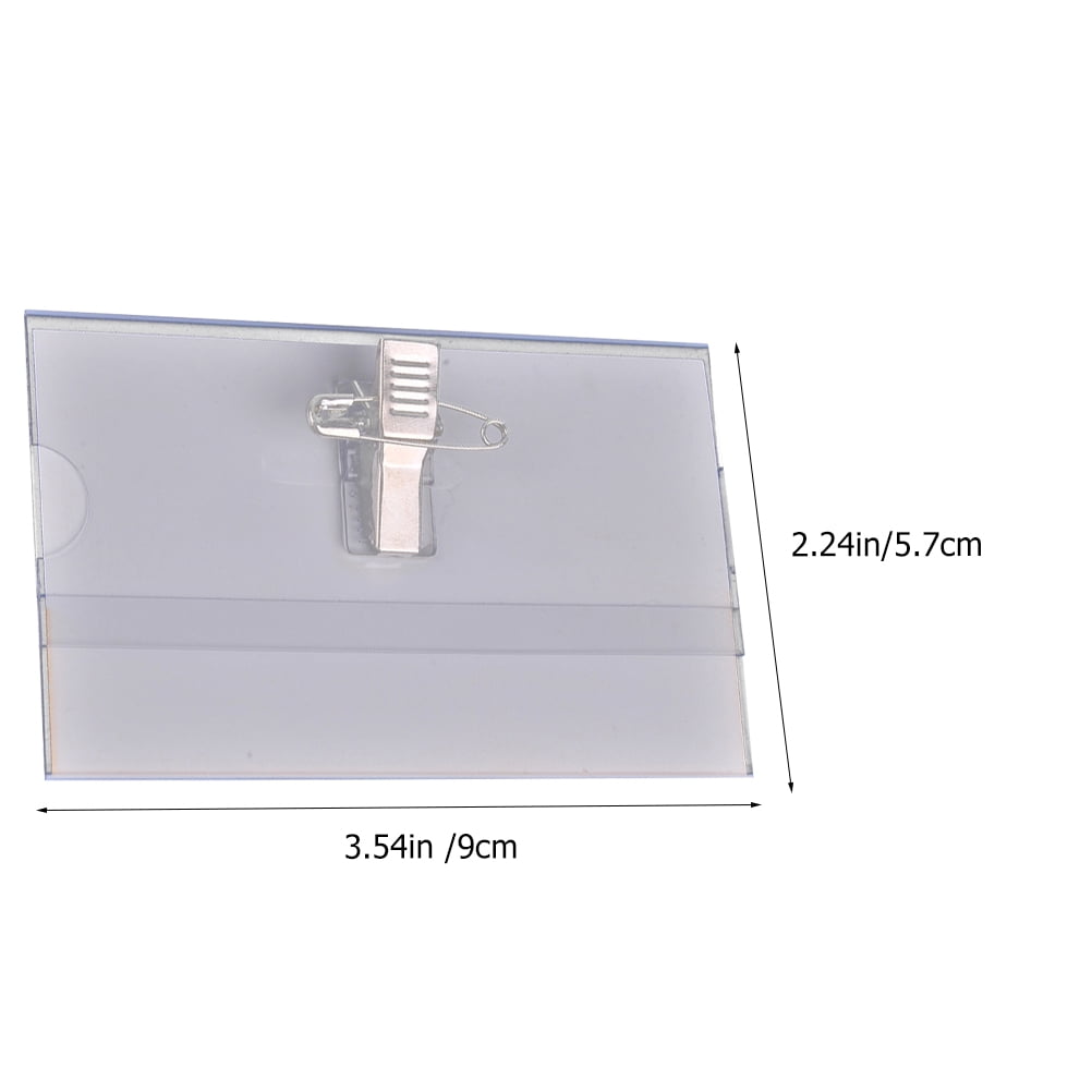 FRCOLOR Transparent PVC Badge Holder Clip for Daily Use with Sturdy Alligator Grip 50Pcs