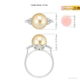 thumbnail image 4 of ANGARA Golden South Sea Cultured Pearl Ring with Trio Diamonds in 14K White Gold for Women | June Birthstone, Birthday, Anniversary, Jewelry Gift for Women | Pearl Ring, 4 of 8