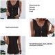 thumbnail image 5 of Blusa sin mangas para mujer, blusa de verano para mujer, blusa con ojales y una hilera de botones para mujer, blusa con cuello en U para mujer, diseño a prueba de futuro, 5 of 6