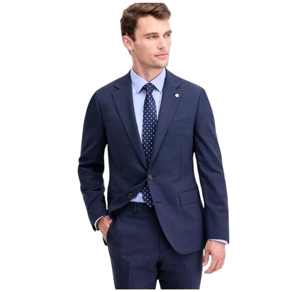 Ted Baker Mens Modern fit Wool Suit Jacket Blazer 48 L Navy Blue Solid