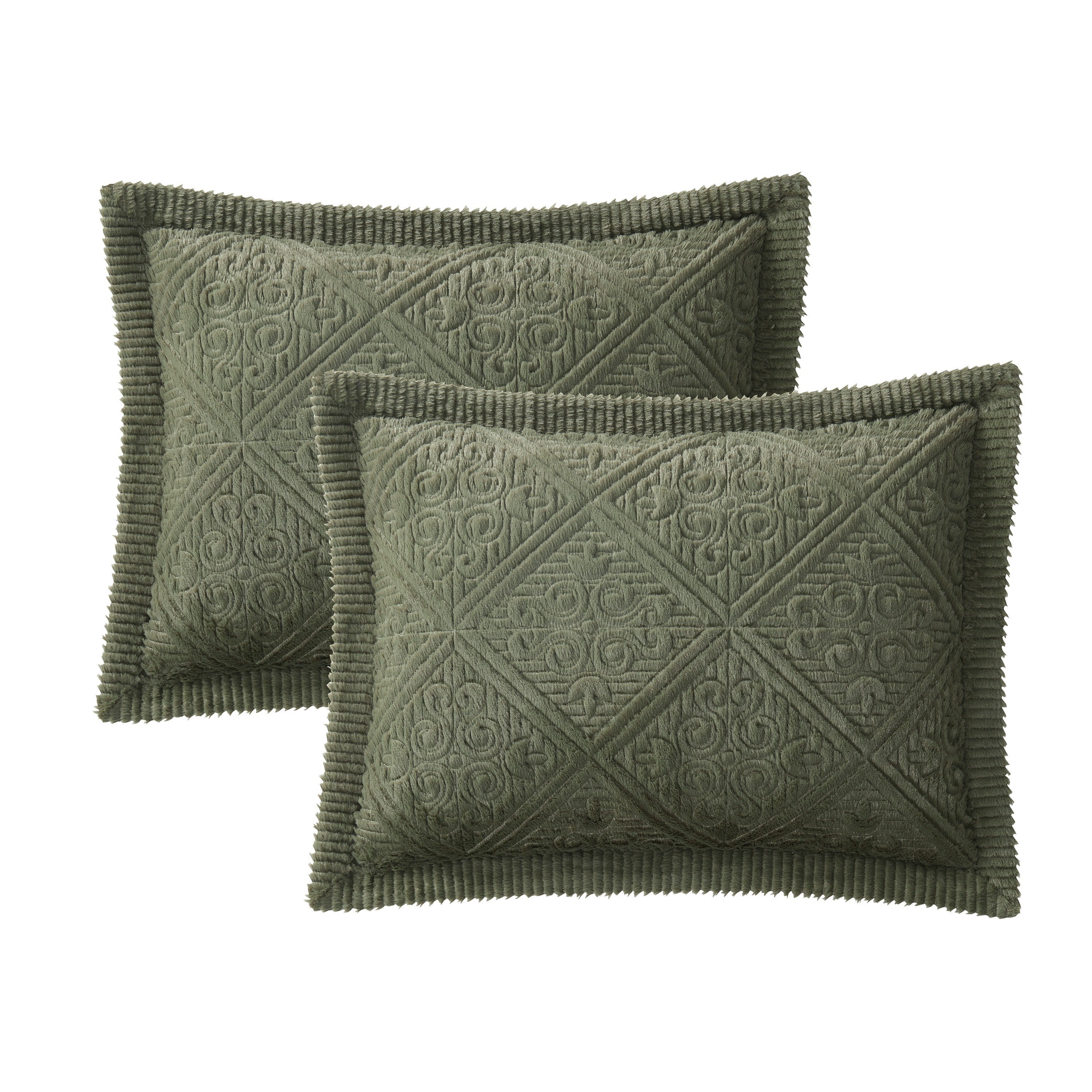 VCNY Home Westland 3-Piece Olive Moss Solid Tile Bedspread Set, King, Adult, Unisex