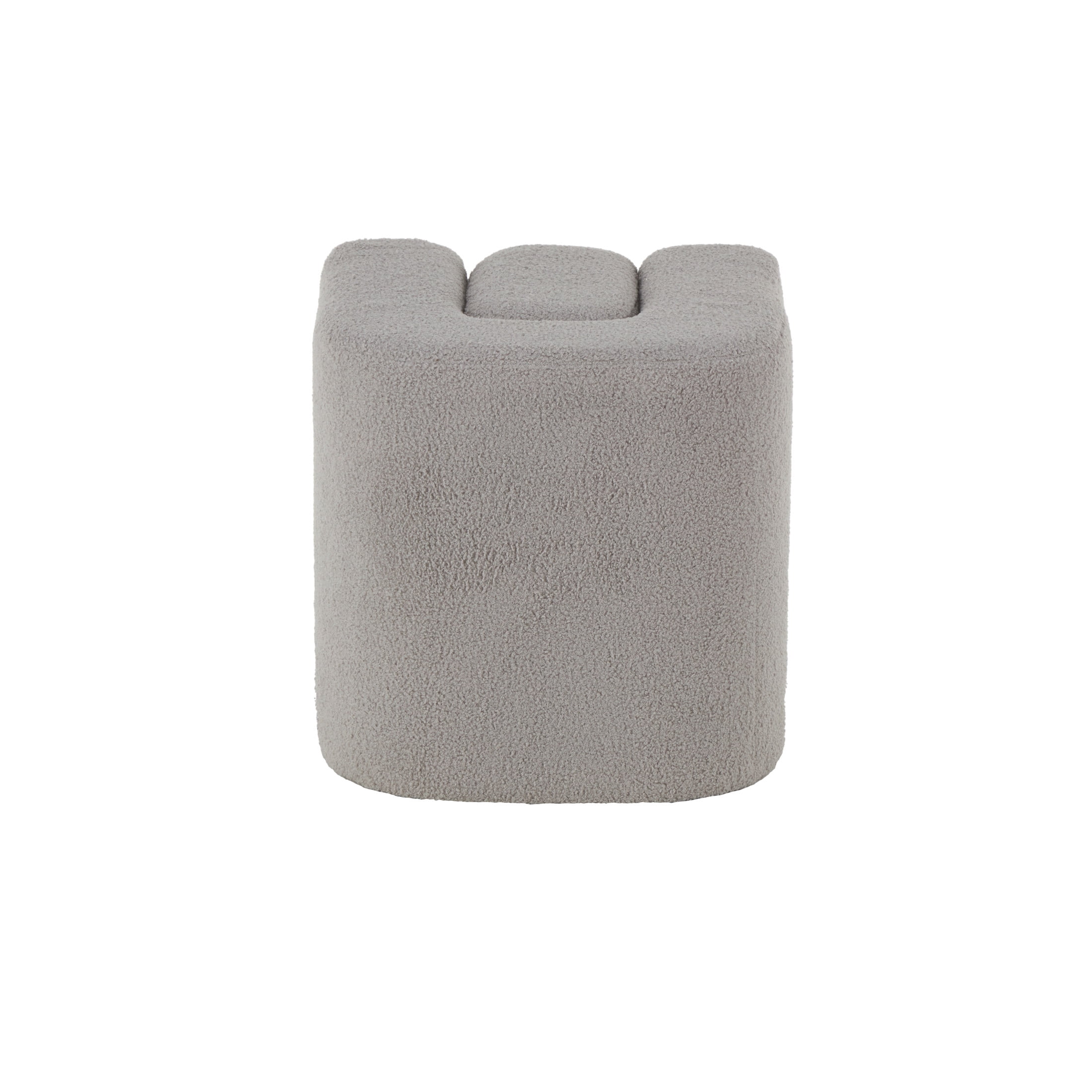 DecMode 18" x 18" Gray Polyester S- Shaped Ottoman with Connected Arches, 1-Piece