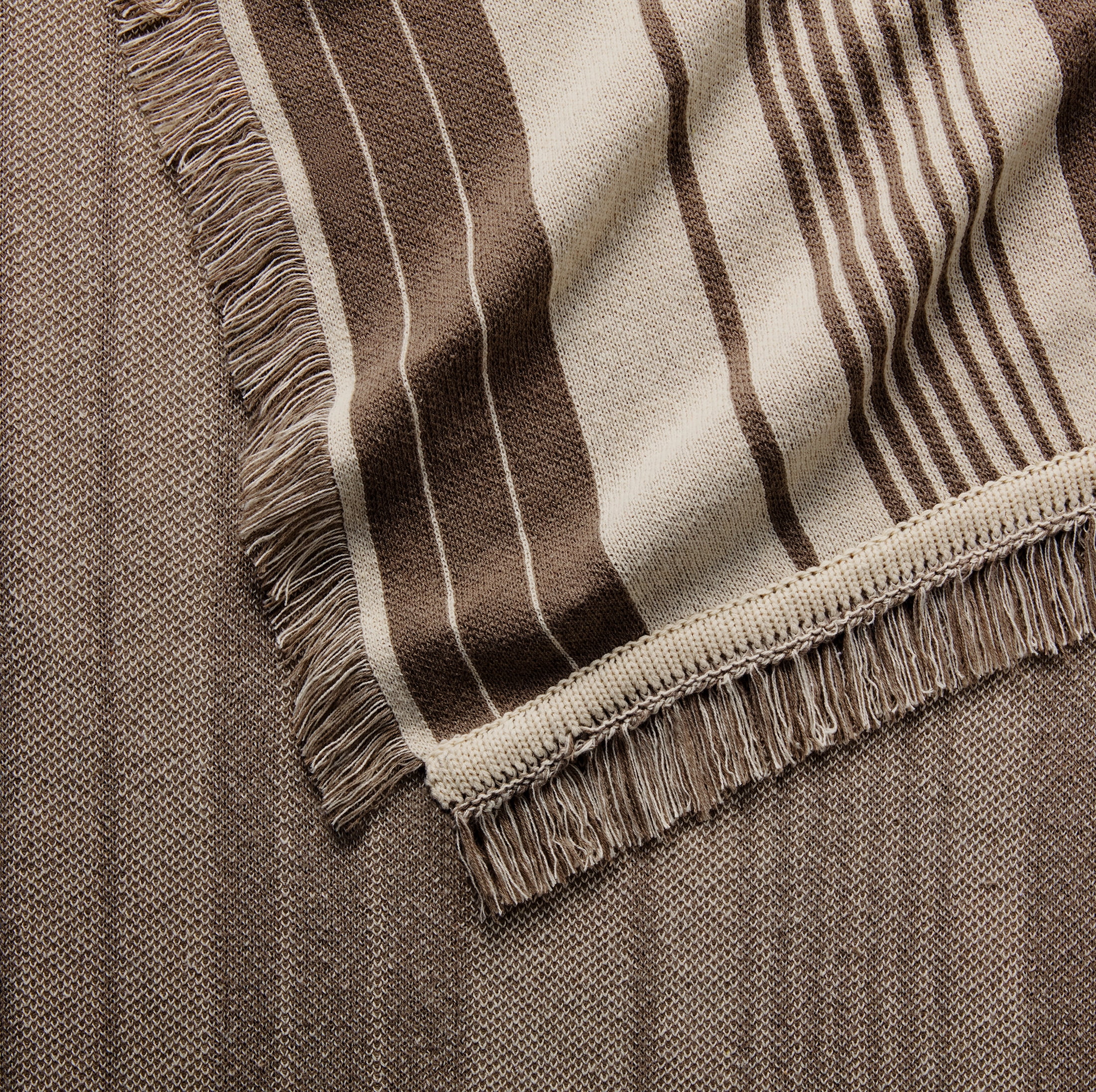 Mainstays Rustic Designs Taupe Splash Fiona Stripe Cotton Blend Jacquard Knit Tapestry Throw, 50" x 60"  (图4) Mainstays Rustic Designs Taupe Splash Fiona Stripe Cotton Blend Jacquard Knit Tapestry Throw, 50" x 60"  (图4)