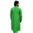 thumbnail image 4 of Atasi Ethnic Men's Long Kurta Green Bollywood Designer Shirt Wear-Large, 4 of 7