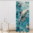 thumbnail image 2 of Dolphin Waterproof Bathroom Curtain Set with Hooks - Printed Shower Curtain for Bathroom Decoration, 2 of 5