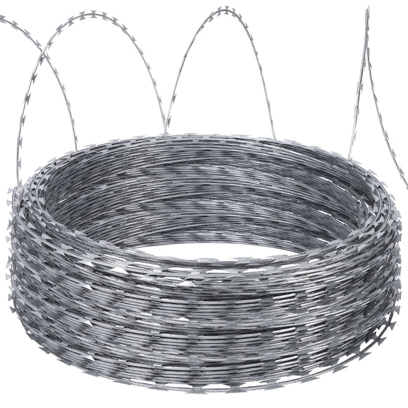 Galvanized Shaver Barbed Wire Fence – 5 Rolls, Heavy Duty Ribbon Security, Durable High Tensile Steel for Farm & Outdoor, Reliable Agricultural Fencing, 250FT