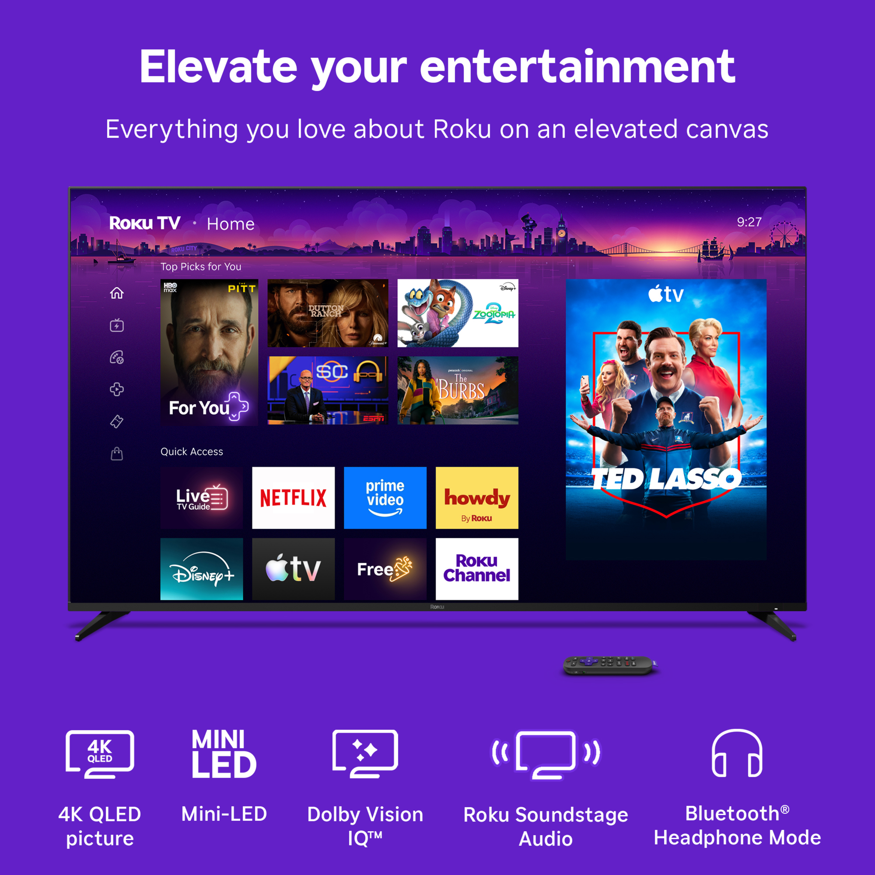 Roku 65" Pro Series 4K QLED Mini-LED Smart TV photo 4