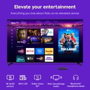 Roku Smart TV – 75- Inch Pro Series, 4K QLED Mini-LED TV – Roku TV with Backlit Voice Remote Pro