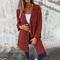 thumbnail image 2 of Ediodpoh 2025 Autumn Winter Women's Solid Color Cardigan with Lapel and Pocket Mid Length Coat Cardigan Sweaters for Women RD2 XXL, 2 of 5