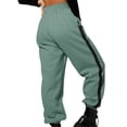 thumbnail image 4 of Audhol Comfy Sweatpants Women, Women's Fashionable Casual Thin High Waist Loose Sports Pants Comfortable High Waist Jogging Trousers with Pocket Casual Sweatpants Thin Sweatpants Women Green S, 4 of 6