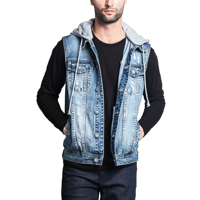 Hoodie with deals denim vest